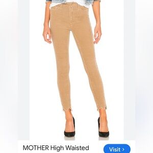 MOTHER sz 26 HIGH WAIST LOOKER Light Tan Corduroys